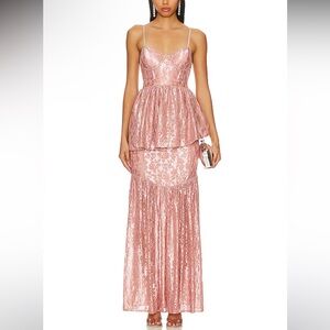 For Love And Lemons Shai Gown in Pink, Size Small